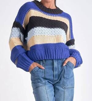 NEW ELAN striped sweater in blue